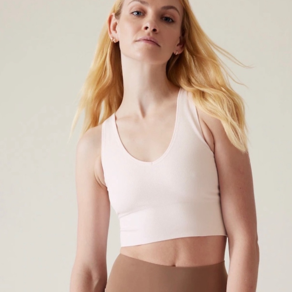 Ribbed Scoop Neck Cropped Tank Top - Pale Pink